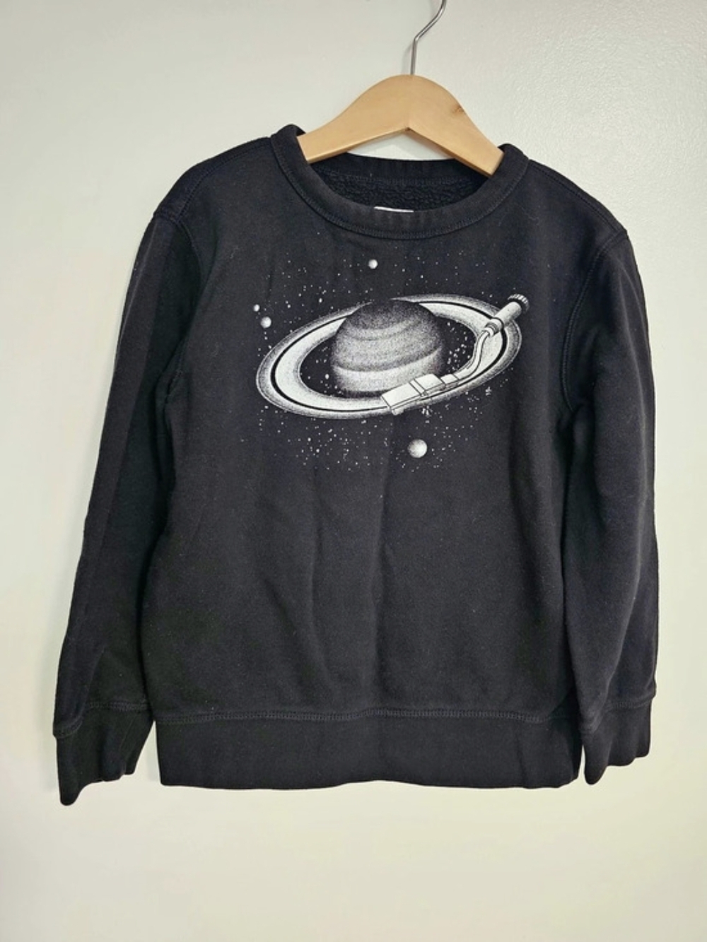 🧸2/20$ GAP Kids Small (6-7T) Black Space Planet Sweatshirt Sweater